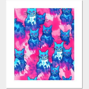 Tie Dye Cat Posters and Art